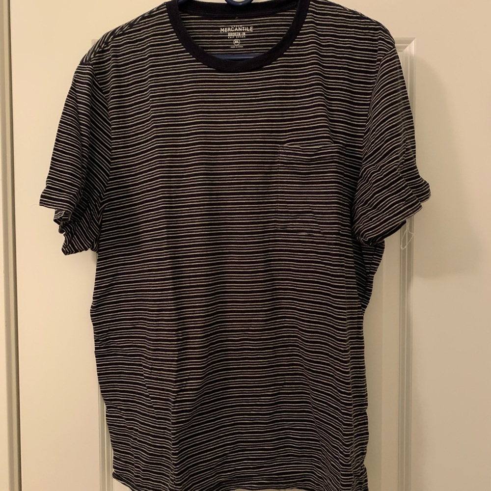 J Crew - broken in blue striped tee